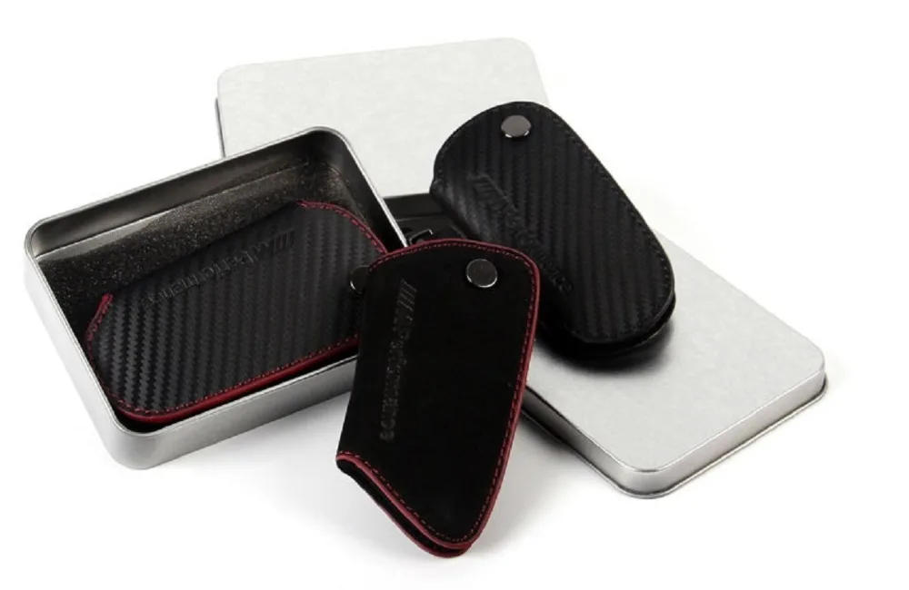 Genuine Leather Carbon Fiber Key Case Black brown border For Bmw E46 E39 E34 F10 X1 X3 X5 X6 Series Car Styling | Автомобили и