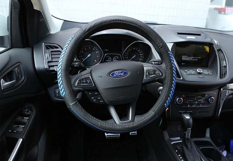 Lsrtw2017 натуральная кожа автомобиля рулевое колесо Крышка для Ford Kuga ESCAPE