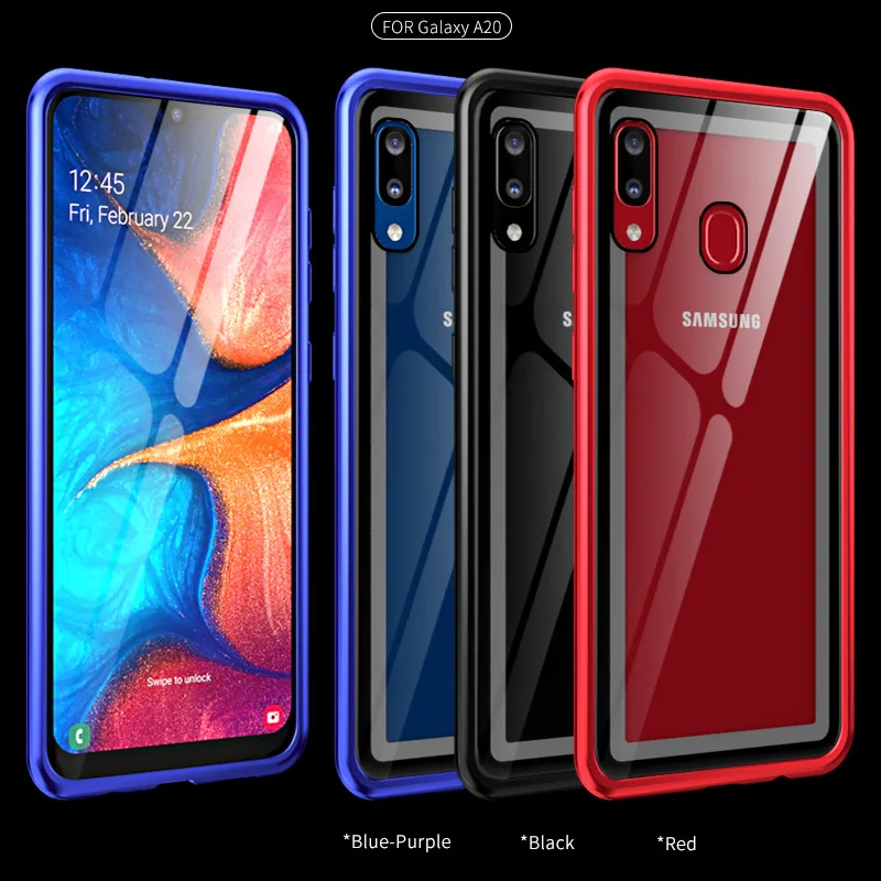 Металлический Чехол OMEVE для samsung A50 A30 A70 A60 A40 A20 A10 бампер из алюминиевого сплава закаленное стекло задняя крышка для samsung A 50 30 70