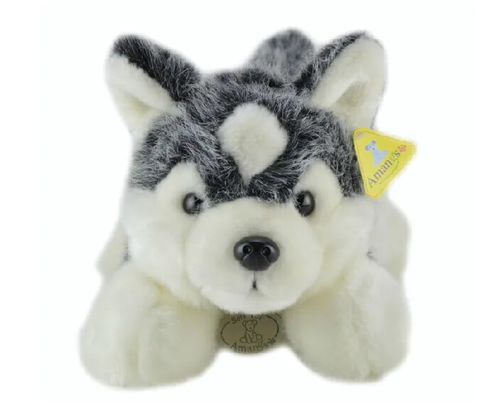 Средний милые Хаски высокого качества Лежа Игрушки Для Собак Серый Милая