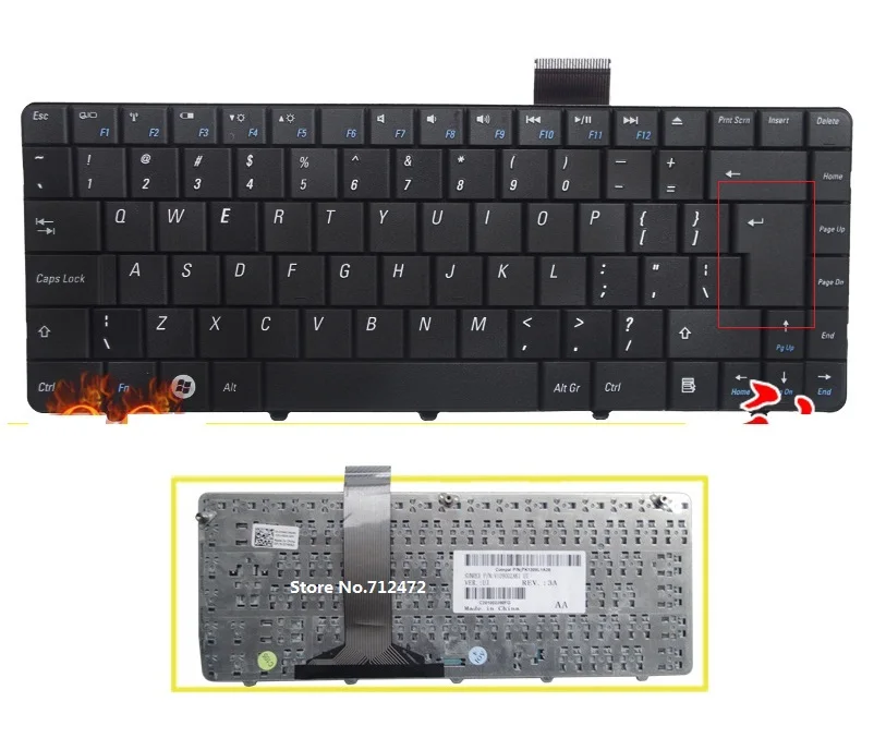 SSEA Новый ноутбук клавиатура США для DELL INSPIRON 11Z мини 1110 Бесплатная доставка|keyboard for