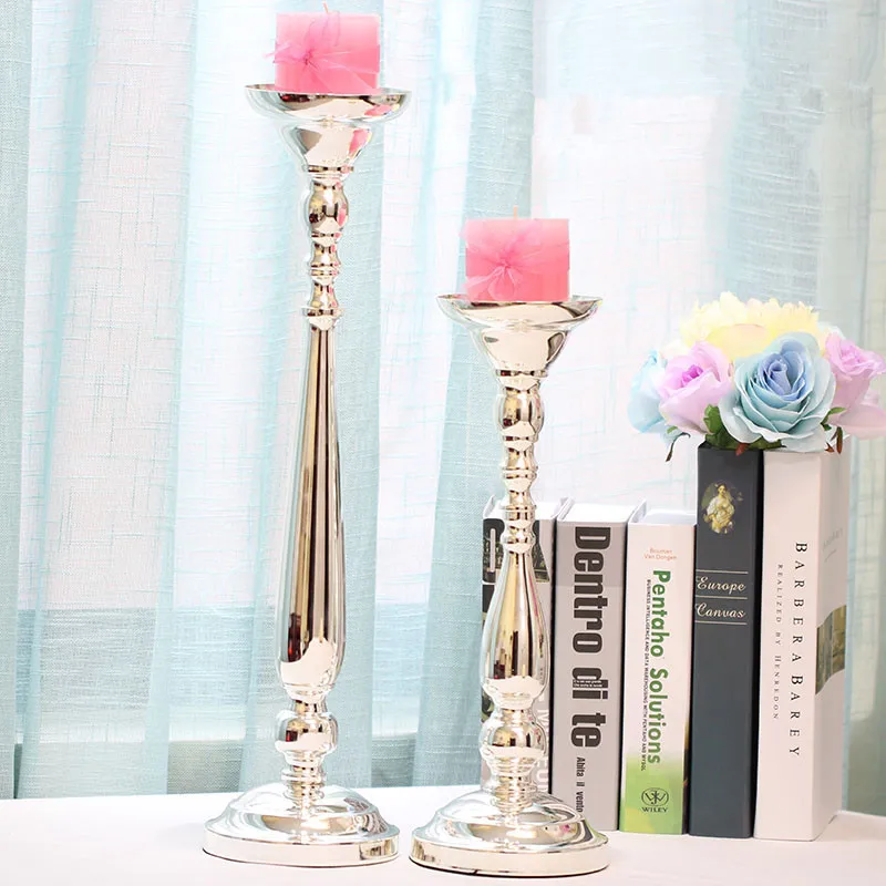 

Silver Flower Vase for wedding decoration Candle tea light holder candle silver Candlestick holder Wedding gifts Home decoration