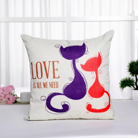 Mr Mrs Love You More наволочка для тела с кошачьим горлышком льняная кровати дивана