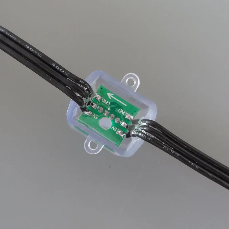 18awg 50 шт/шнур DC5V 12 мм адресуемый WS2811 квадратный черный провод IP68 рейтинг
