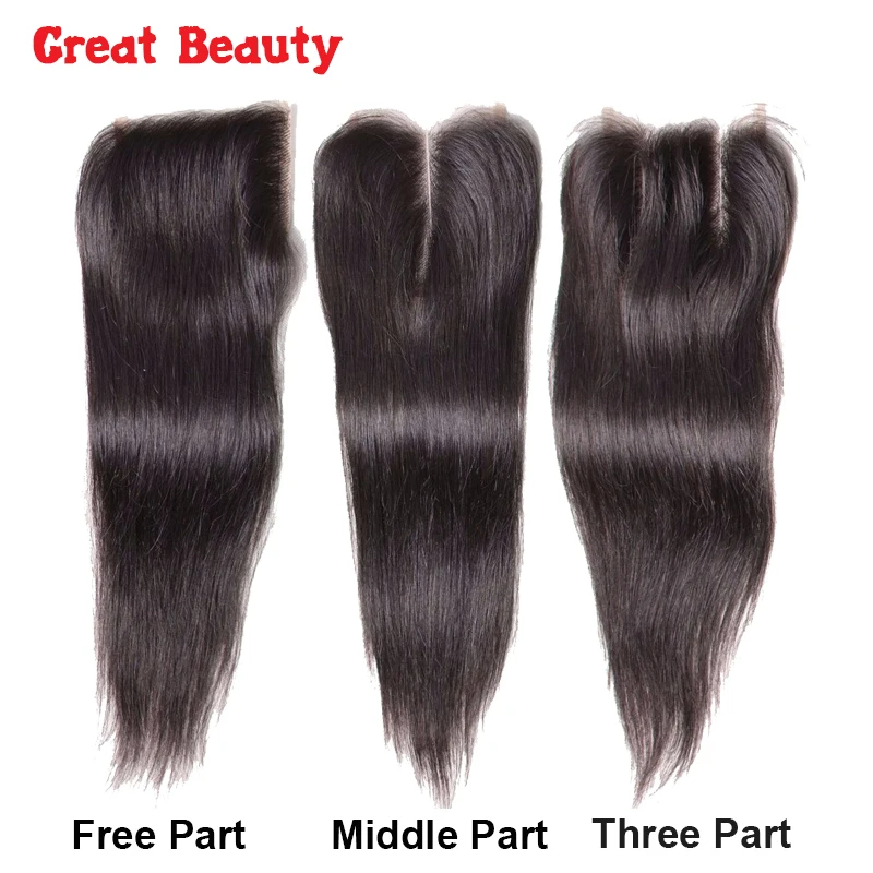 Bundle Deals With Closure Grade 8A Peruvian Virgin Hair 3Pcs Straight Ashion Products |