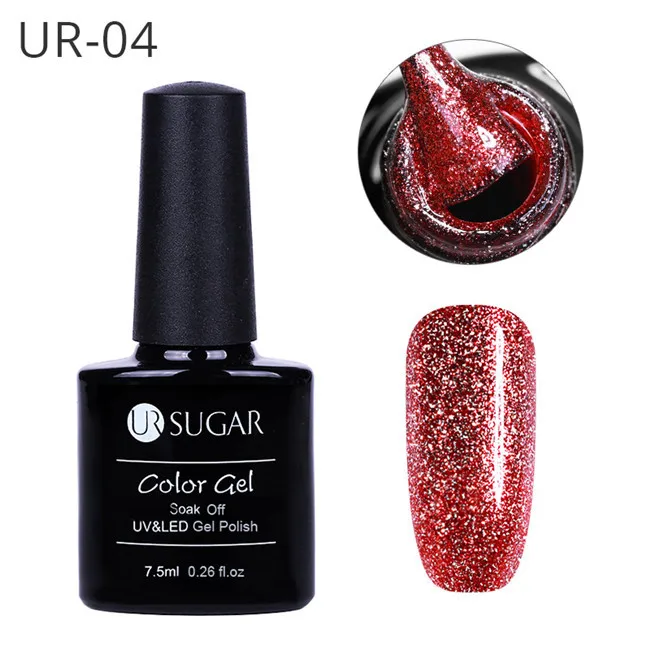 Ur Sugar Платиновый Гель-лак для ногтей супер Сияющий Блеск Блестки УФ-Гель-лак золото серебро 7,5 мл замачиваемый УФ Гель-лак для ногтей лак - Цвет: UR-04