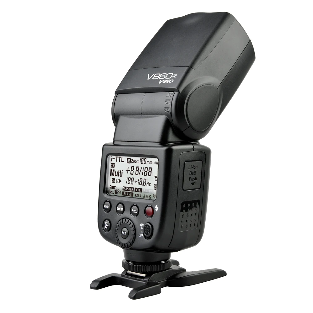 2 * Godox V860N беспроводной новый литий ионный аккумулятор камера Вспышка Speedlite + Cells II