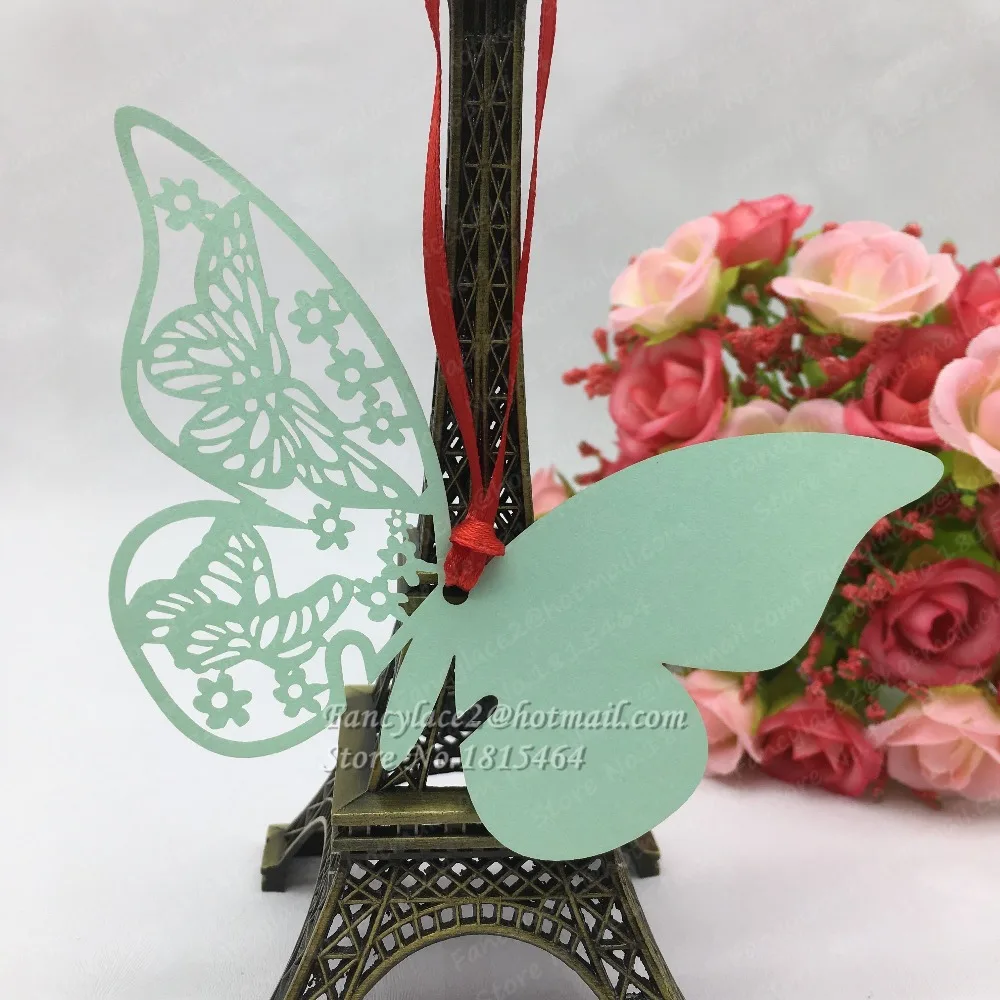 60 шт. бумажные карточки-бабочки с лентой | Дом и сад