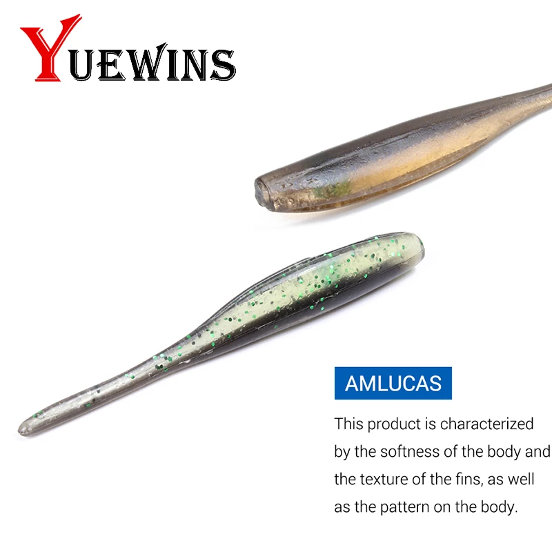 YUEWINS 8 шт./лот мягкая рыболовная приманка 80 мм 2 1 г Pesca для ловли рыбы двойной цвет