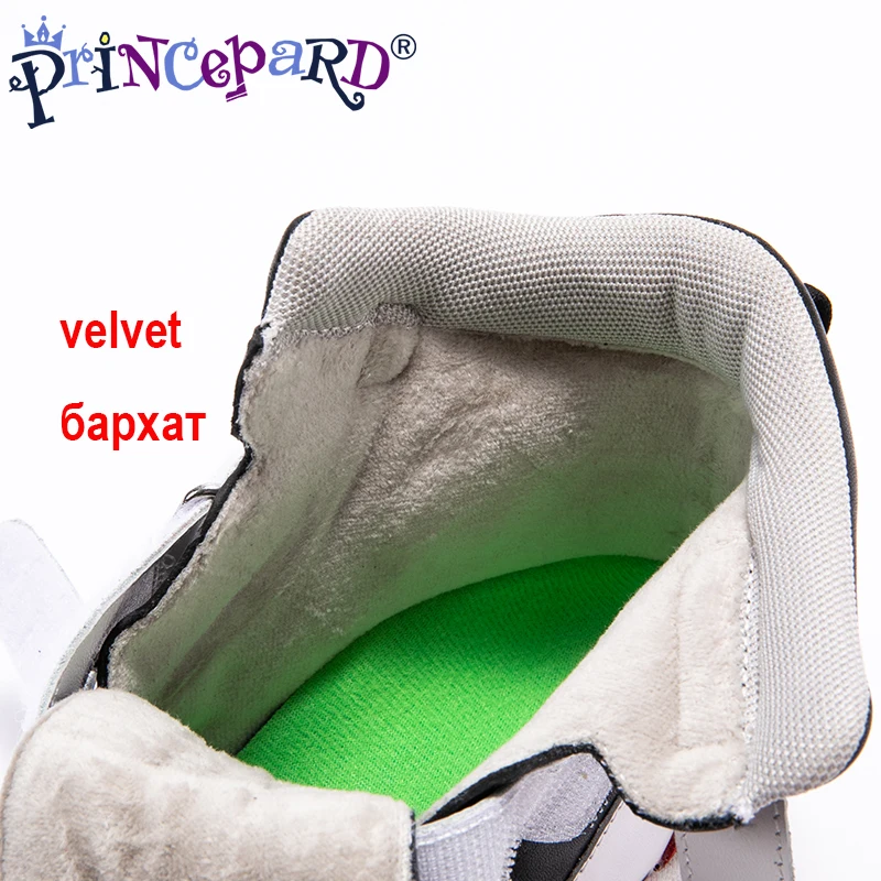 Princepard/Осенняя ортопедическая обувь для детей Черная спортивная с бархатной