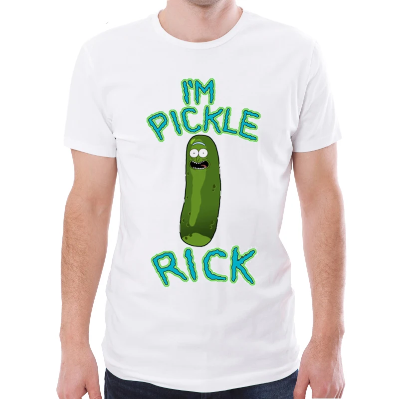 Мужская футболка с коротким рукавом Pickle Rick And Morty летняя повседневная принтом I'M