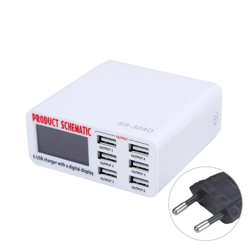 6 портов USB быстрое зарядное устройство lcd 6.5A 5 V 899 компьютер камера мобильный порт
