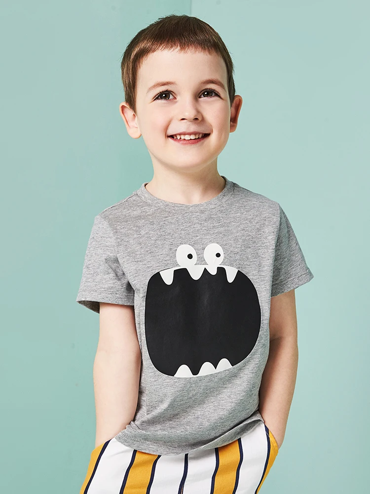 Balabala/Новогодняя футболка для мальчиков топы одежда Детская летняя хлопковый