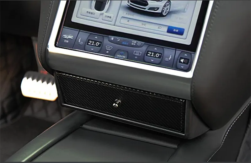 Kopen 1Pc Auto Center Console Storage Box Bag Organizer Accessoires Voor Tesla Model X Model S Perfect Fit Zonnebril Lade