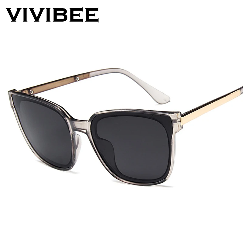 VIVIBEE, большая оправа, женские прямоугольные солнцезащитные очки, негабаритные, прозрачные, винтажные, 90 s, летние, солнцезащитные очки, UV 400,, трендовые товары