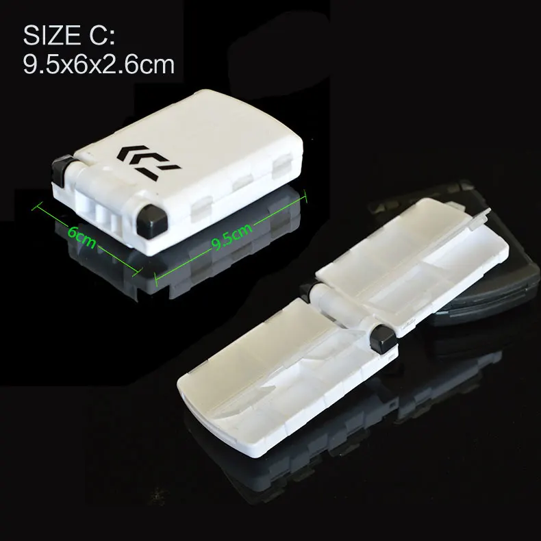 SIZE C 9.5X6X2.6CM Daiwa рыболовные снасти, коробки для наживки, пластиковые приманки, коробки для ловли нахлыстом, ящик для хранения рыболовных снастей, принадлежности, аксессуары, высокая прочность - Цвет: SIZE C 9.5X6X2.6CM