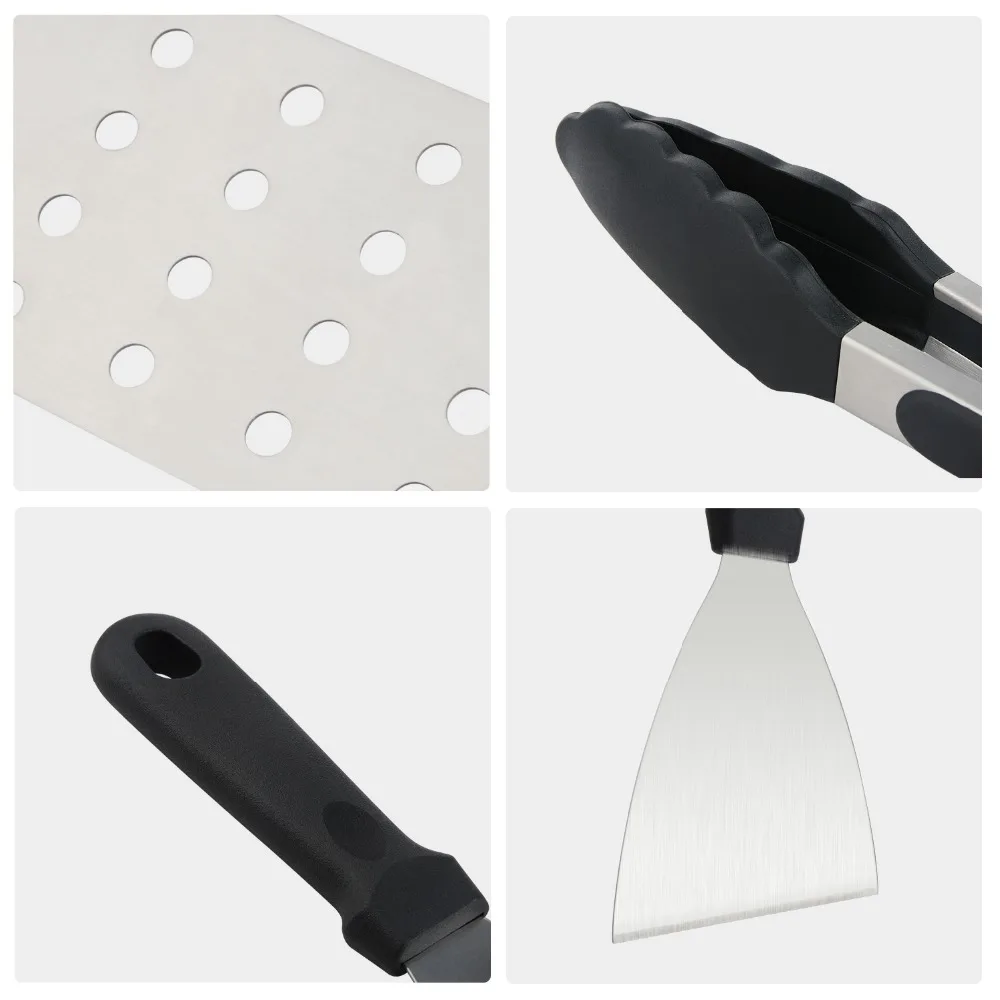 8 шт. инструменты для барбекю набор теппаньяки лопатки скраппер гриль аксессуары