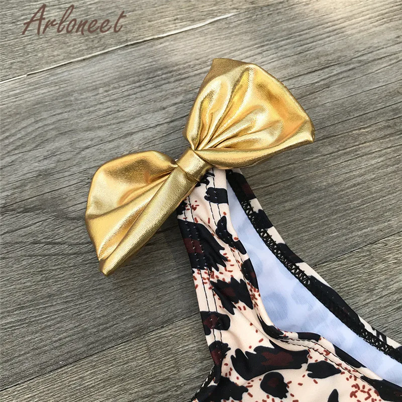 Детская одежда ARLONEET купальный костюм для девочек с леопардовым принтом пляжная