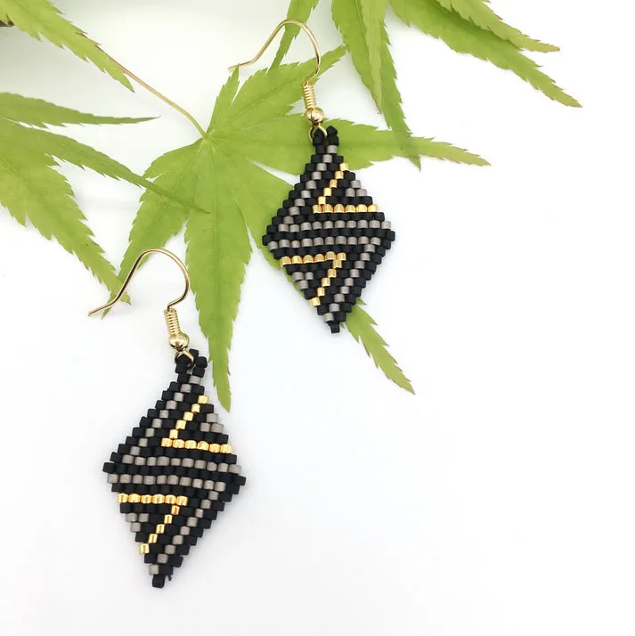 Women Boho Geometric Pattern Earrings Bohemia Earring Handmade Woven Delica Bead jewelry | Украшения и аксессуары