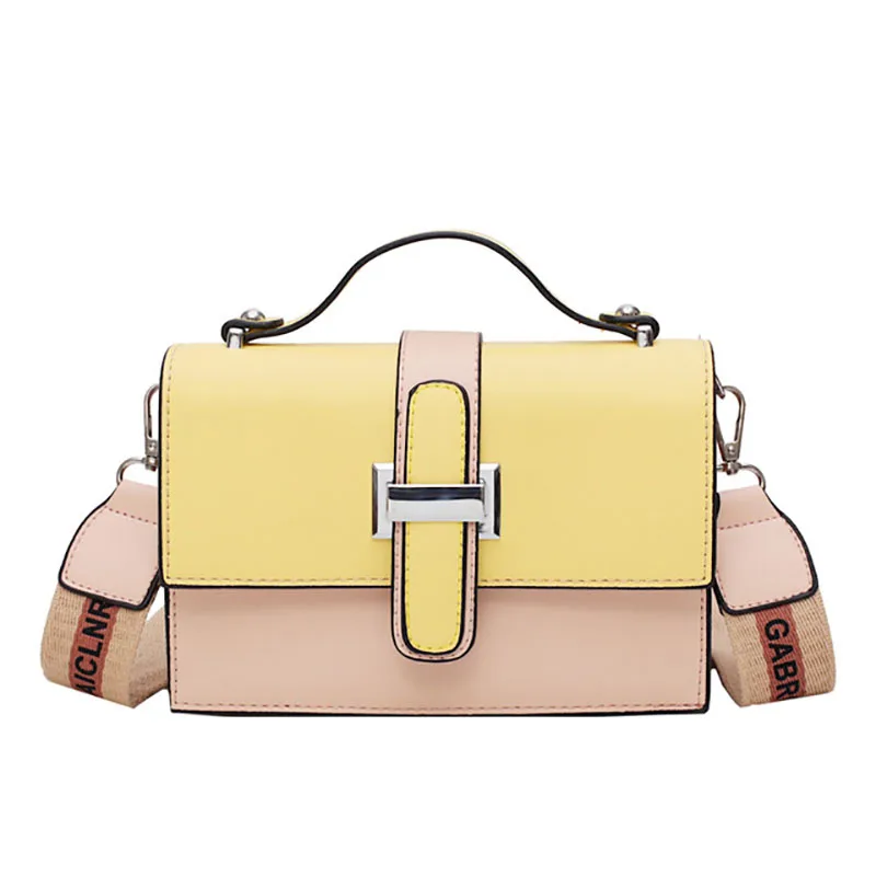 

2019 Brand Chic Women Handbag Hit Color Chain Shoulder Bag PU Leather Messenger Bag Female Crossbody Bag Designer Clutch