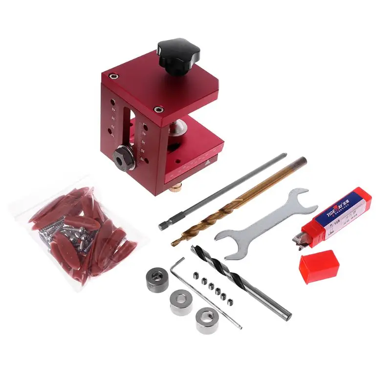

Pocket Hole Drill Guide Dowel Jig Set Woodworking Joinery Master Kit Carpentry