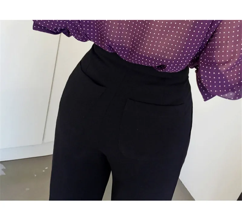 (Только брюки) элегантный костюм Брюки Button up талия широкие брюки нога 2018 осень Для