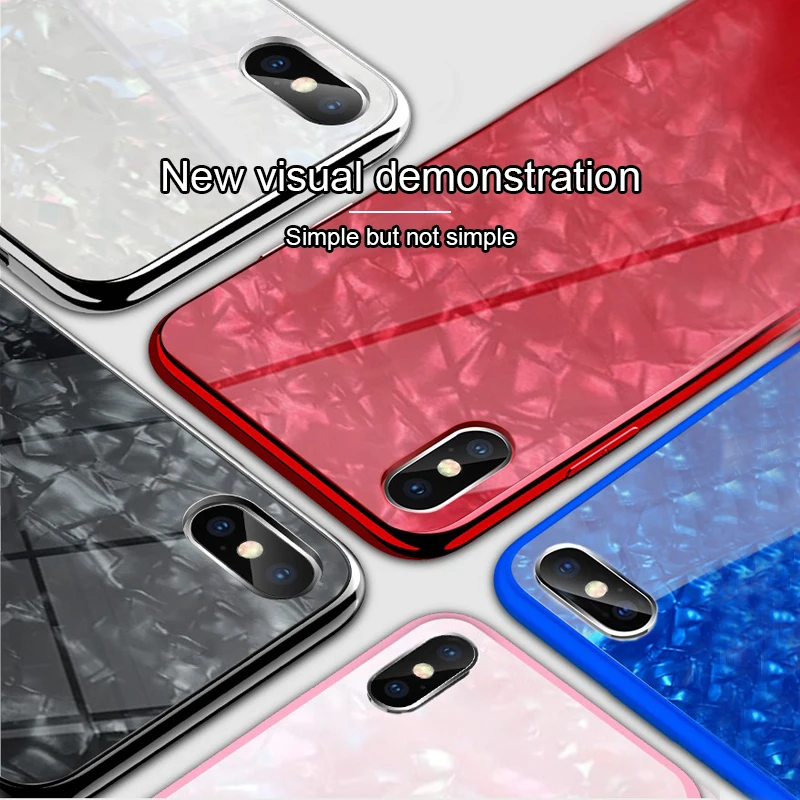 Роскошный стеклянный чехол RZP для телефона бампер iPhone X 6 s 7 8 Plus закаленное стекло +