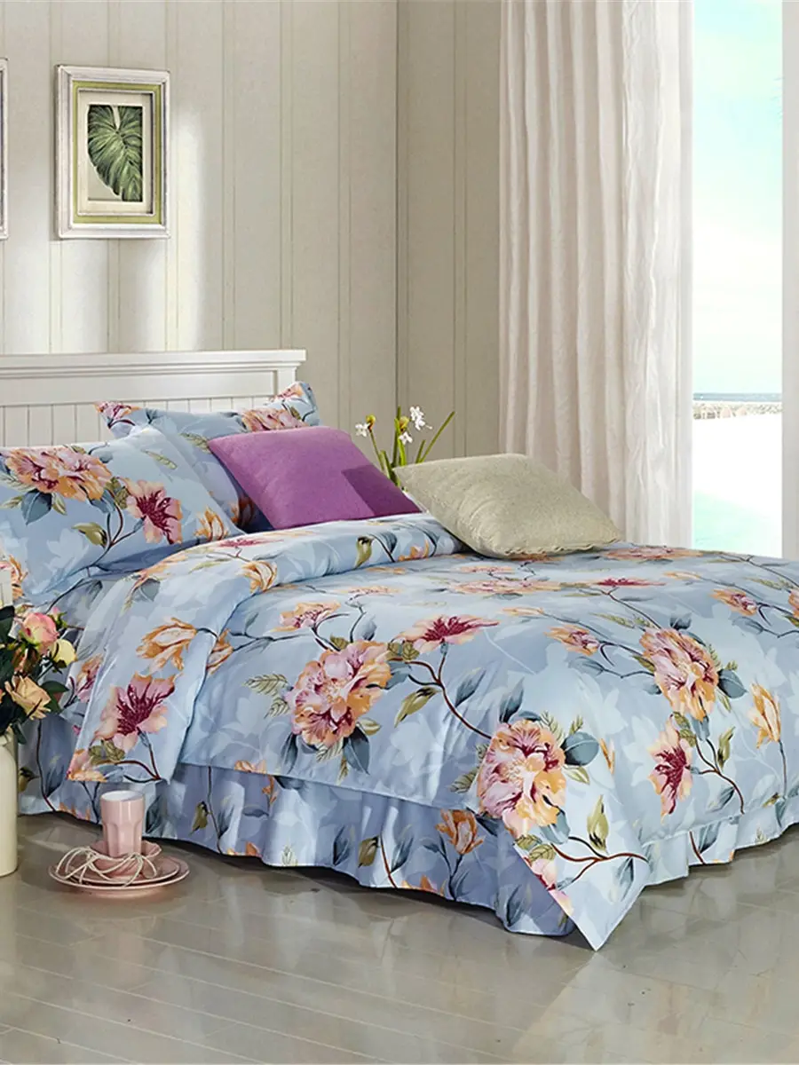 4 шт. постельное белье цветочный узор пастырской Стиль мягкие домашние комплект
