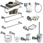 Хромированный настенный держатель для бумаги Tolet, Хрустальная латунная посуда для мыла, керамические аксессуары для ванной комнаты, серебристый набор аксессуаров для ванной комнаты