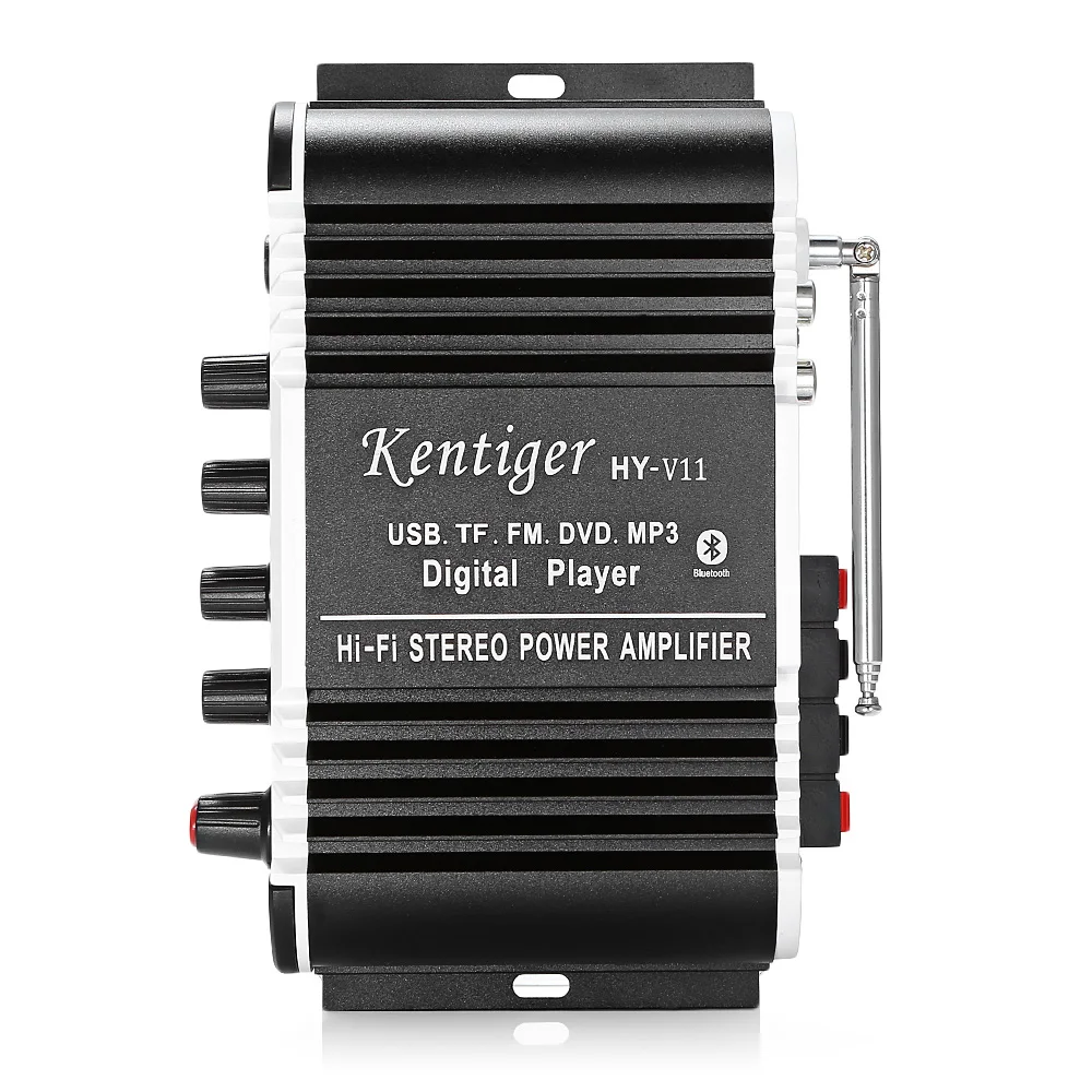 Kentiger HY V11 Bluetooth усилитель 2 канала аудио поддержка TF USB FM Super Bass с ИК пульт
