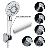 abs white crystal 5 funtion handheld shower head bathroom shower filtered hand shower faucet accessories rainfall