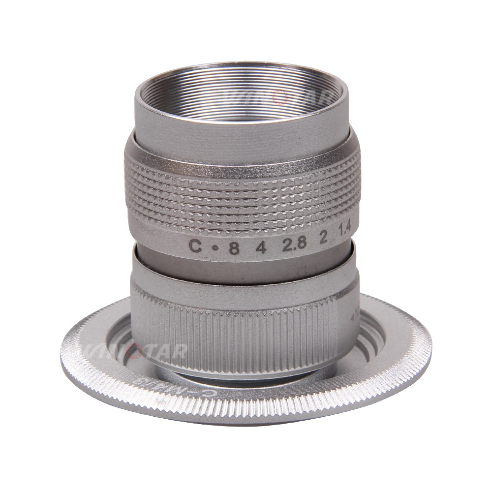 Серебристая линза для телевизора Fujian 25 мм F1.4 + C крепление микро 4/3 m4/3 Panasonic GF5 GF6 GF7