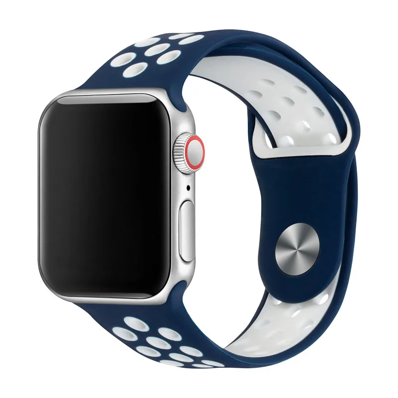 Силиконовые замена спортивный ремешок для наручных часов Apple Watch 38 мм 40 мм 42 44 мм браслет ремешок для наручных часов iWatch серии 5/4/3/2/1 81010