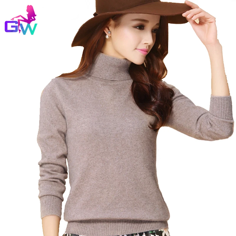 Свитер женский 2016 теплый зима осень водолазка мягкие удобные женские свитера и