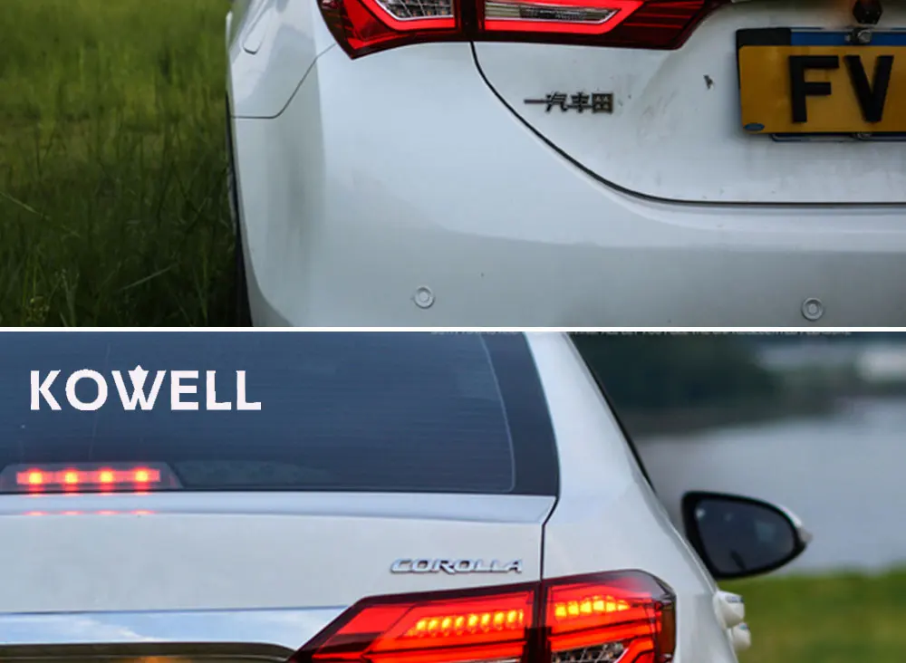KOWELL- для toyota Corolla светодиодный задний фонарь автомобильный Стайлинг багажная лампа сигнал+ тормоз+ Обратный парковочный свет