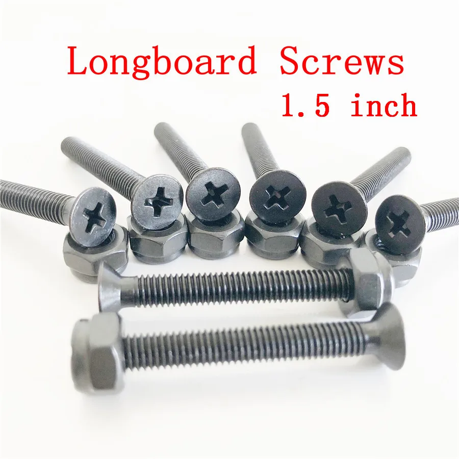 1.5 inch Шурупы для скейтборда, Лонгборд, металлическая фурнитура, уличные гайки для скейтборда 1,25/1,5 дюймов, для Лонгборда, танца, горные грузовики, аксессуары - Цвет: 1.5 inch