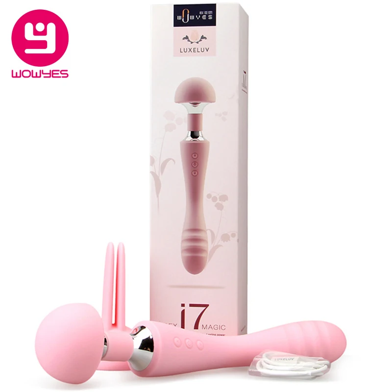 WOWYES удовольствие женщины Vibe USB Перезаряжаемые двойной дилдо с мотором вибратор AV