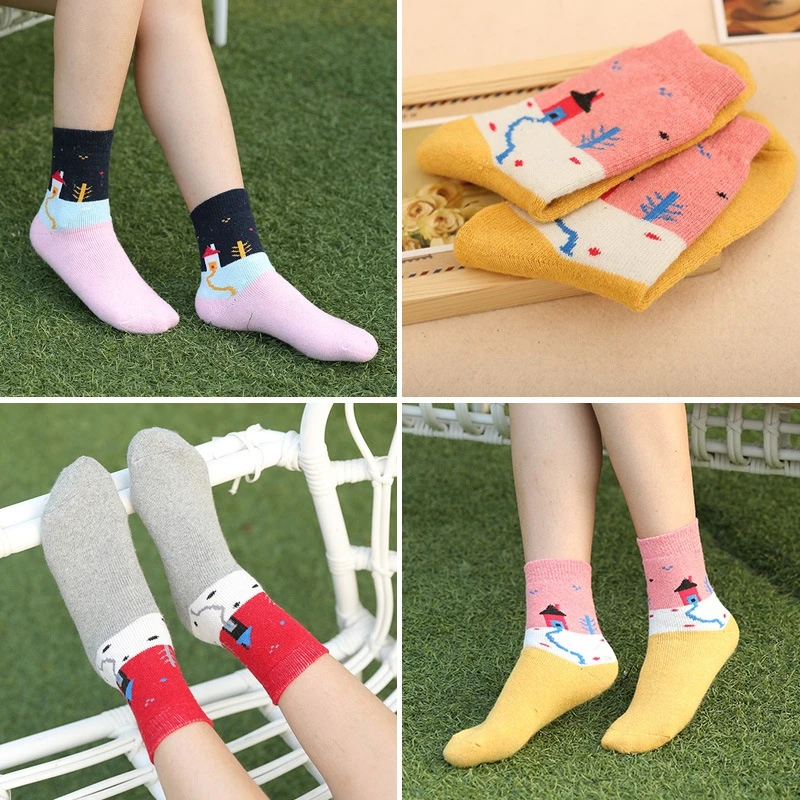 Партия из 5 пар маленькие каюты сшитые цвета полушерстяные Женские повседневные