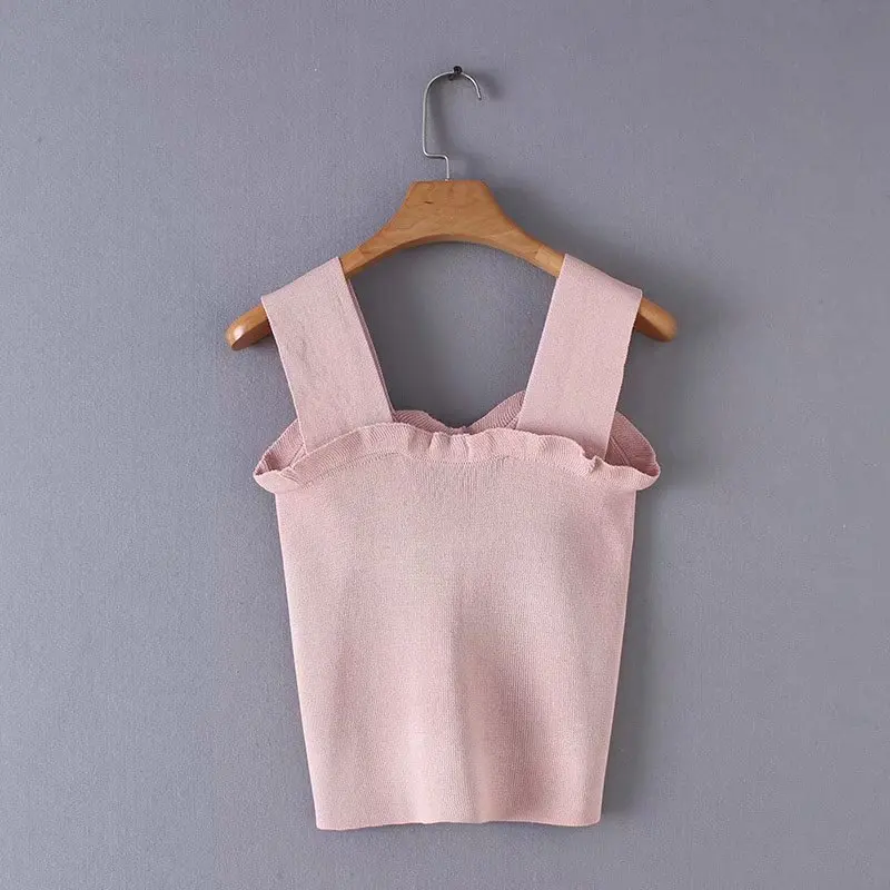 Модный женский жилет с тонкими лямками в европейском и американском стиле falbala