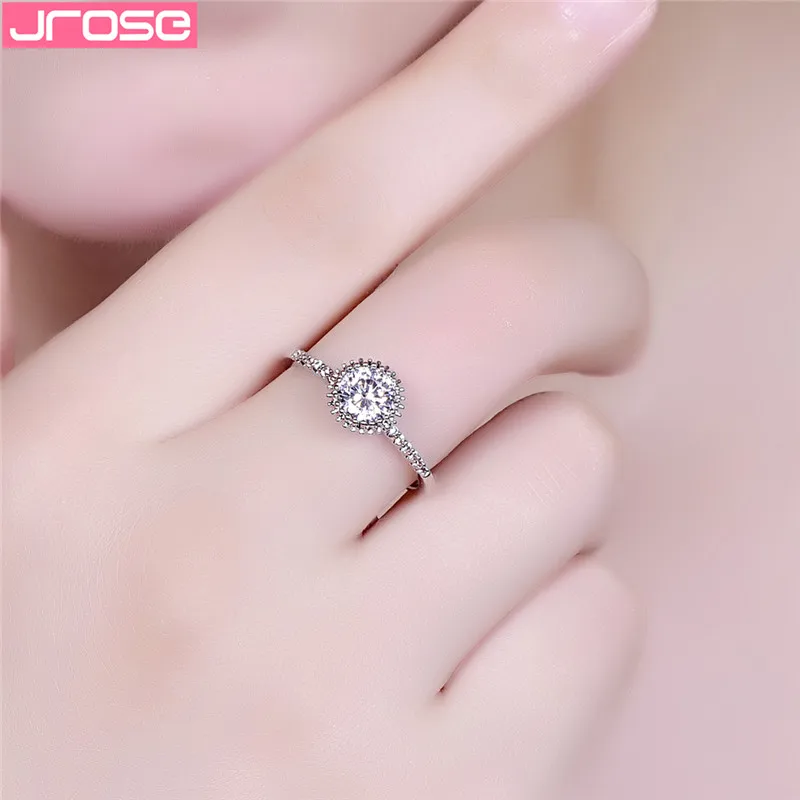 JROSE 2019 принцесса серебряный цвет Изысканный Bijoux Модные Свадебные обручальные