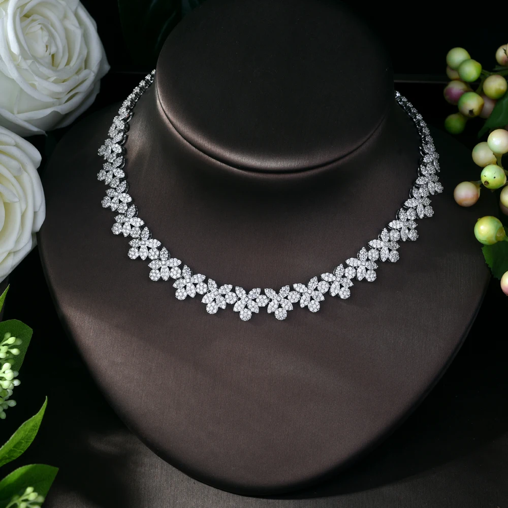 HIBRIDE Новый Дизайн Сверкающих Листьев Ювелирные наборы с высококачественным AAA