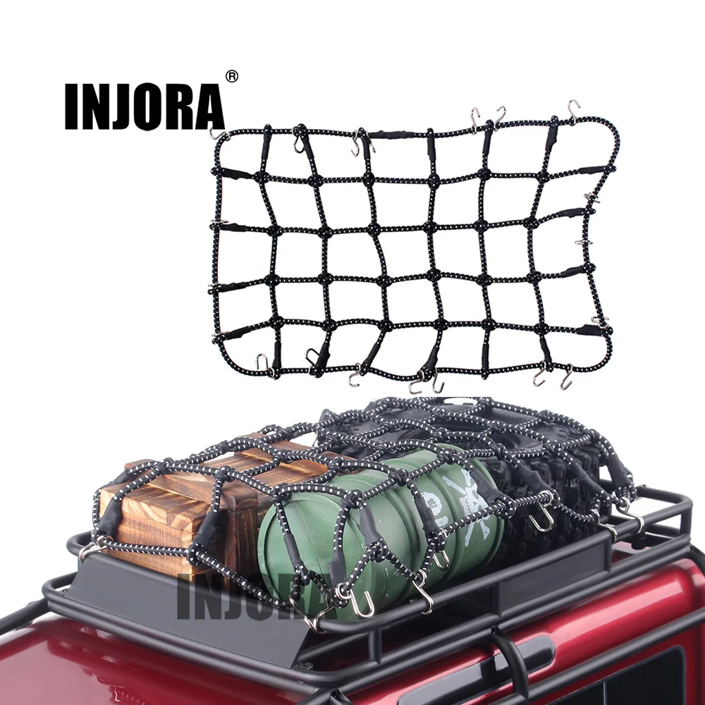 INJORA 1PCS Black Red Elastic Luggage Net for 1:10 RC Rock Crawler Traxxas TRX-4 D90 AXIAL SCX10 Car Accessories | Игрушки и хобби
