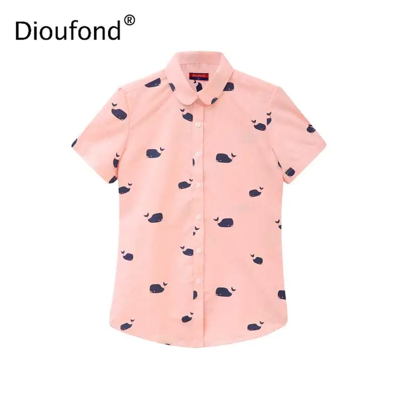 Dioufond для женщин рубашки с короткими рукавами КИТ Blusas Femininas 2018 повседневное