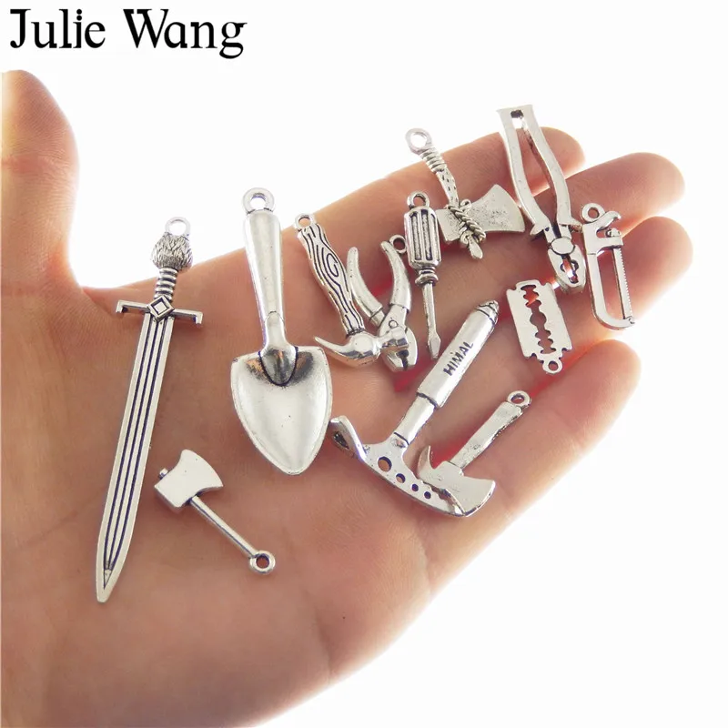 Julie Wang 12 шт. смешанный инструмент мини плоскогубцы Ax пила лопатка молоток