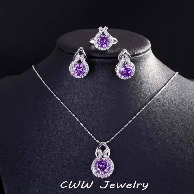Женский комплект из колье серёг и кольца с фианитом|crystals necklaces earrings|necklace earringearrings