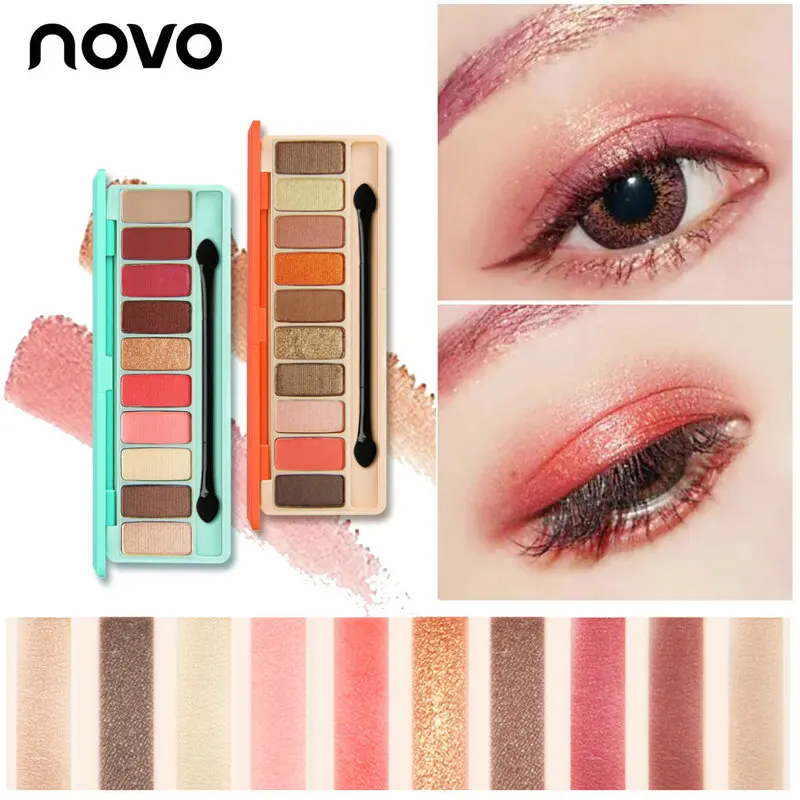 NOVO Eye Shadow новая палитра теней для век 10 цветов Матовая жемчужная пудра Silty нежное прикосновение шелковистый цвет натуральный стойкий Doc