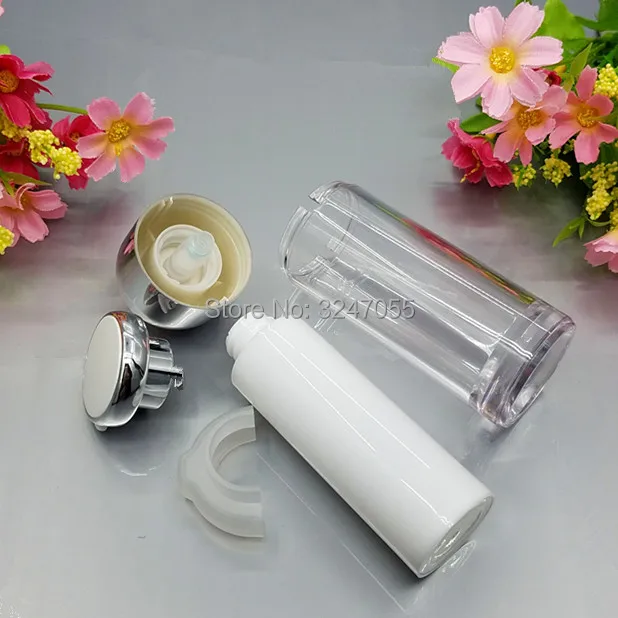 Белая безвоздушная элегантная пустая бутылка с насосом для лосьона 15 мл 30 50