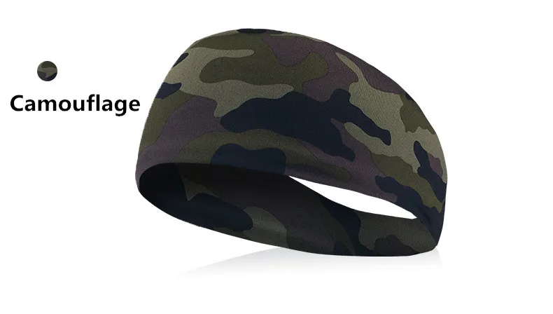 Camouflage 1 шт., впитывающий спортивный напульсник, повязка на голову, повязка на голову для фитнеса, велоспорта, йоги, бега, на открытом воздухе, L592 - Цвет: Camouflage