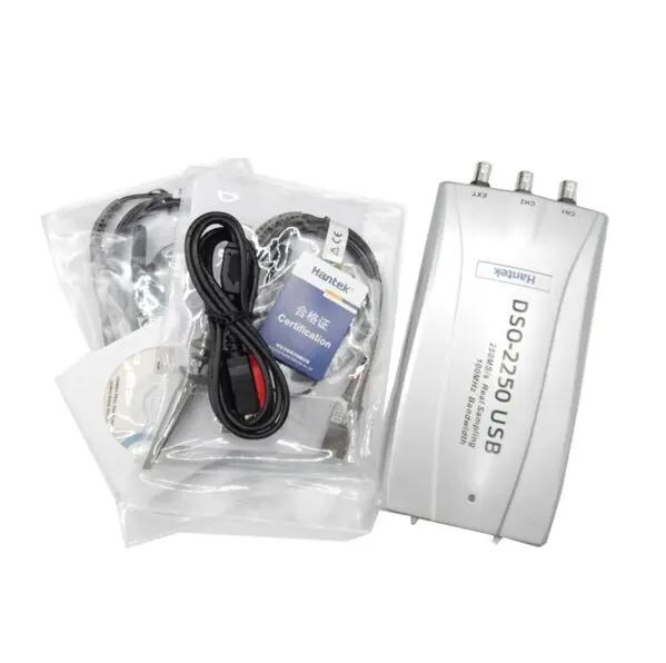 Hantek DSO-2250 Виртуальный осциллограф USB2.0 на основе ПК 100 МГц 2 Ch 250MSa/s DSO2250 с 23 функциями