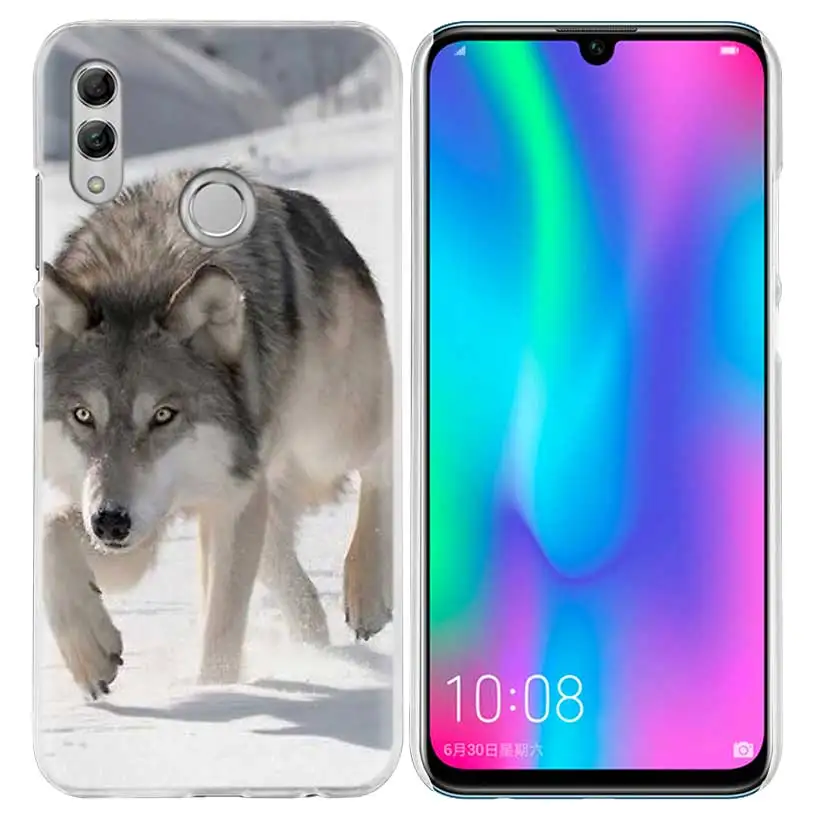 Девушка и чехол с волком для huawei Honor 8X Y9 9 10 Lite Play 8C 8S 8A Pro V20 20i 10i Y6 Y7 Жесткий PC Coque Capa чехол для телефона